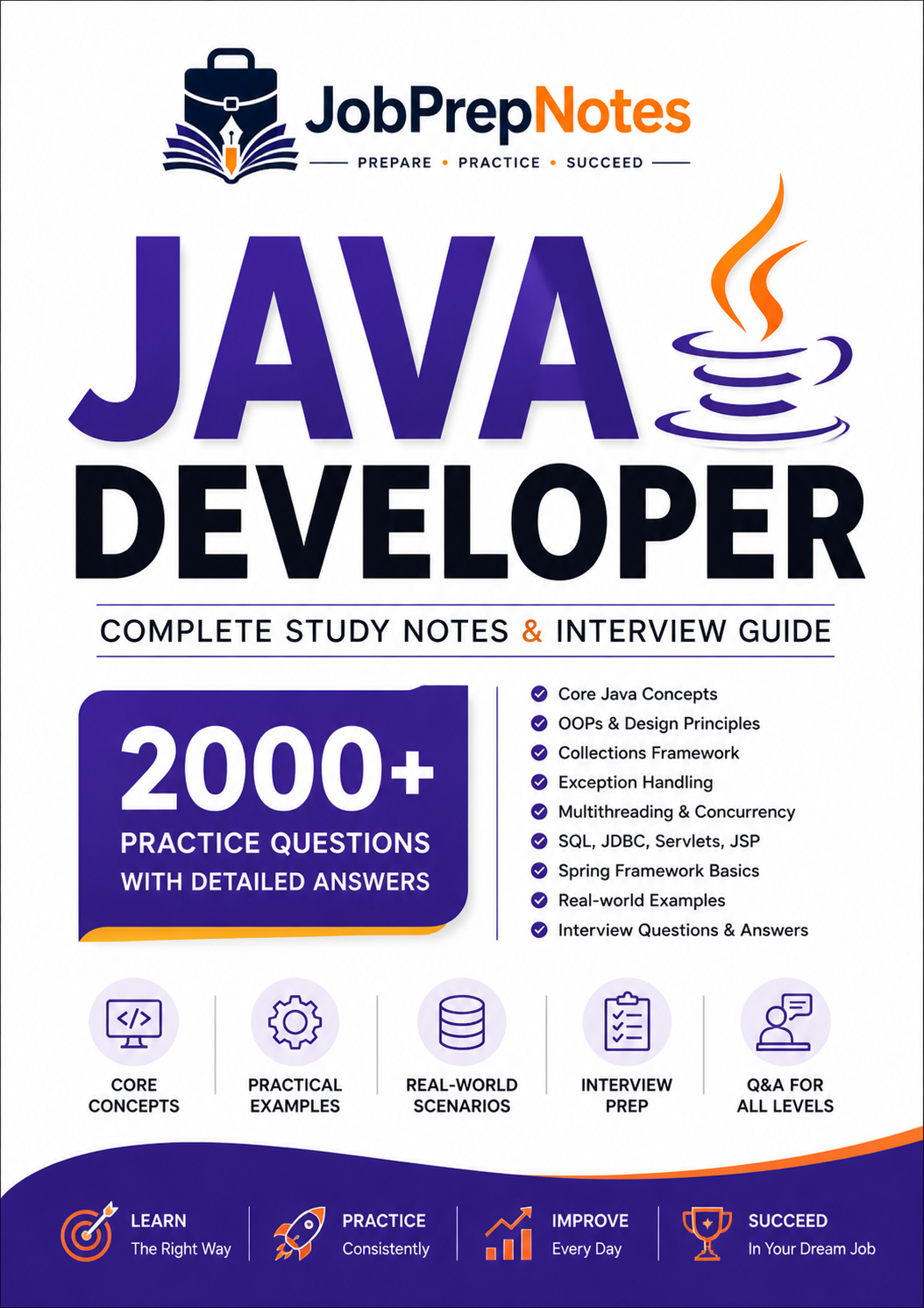 2000+ Java Developer Interview Questions & Answers — Java interview notes PDF cover